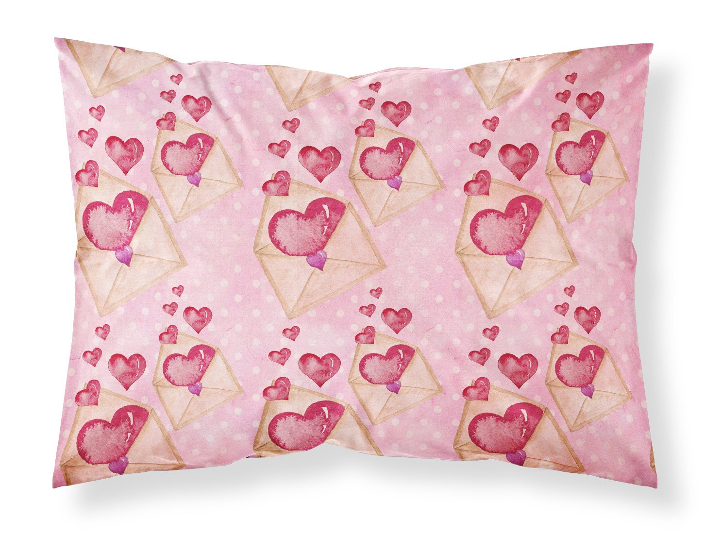 Watercolor Pink Love Letter Fabric Standard Pillowcase BB7568PILLOWCASE by Caroline's Treasures