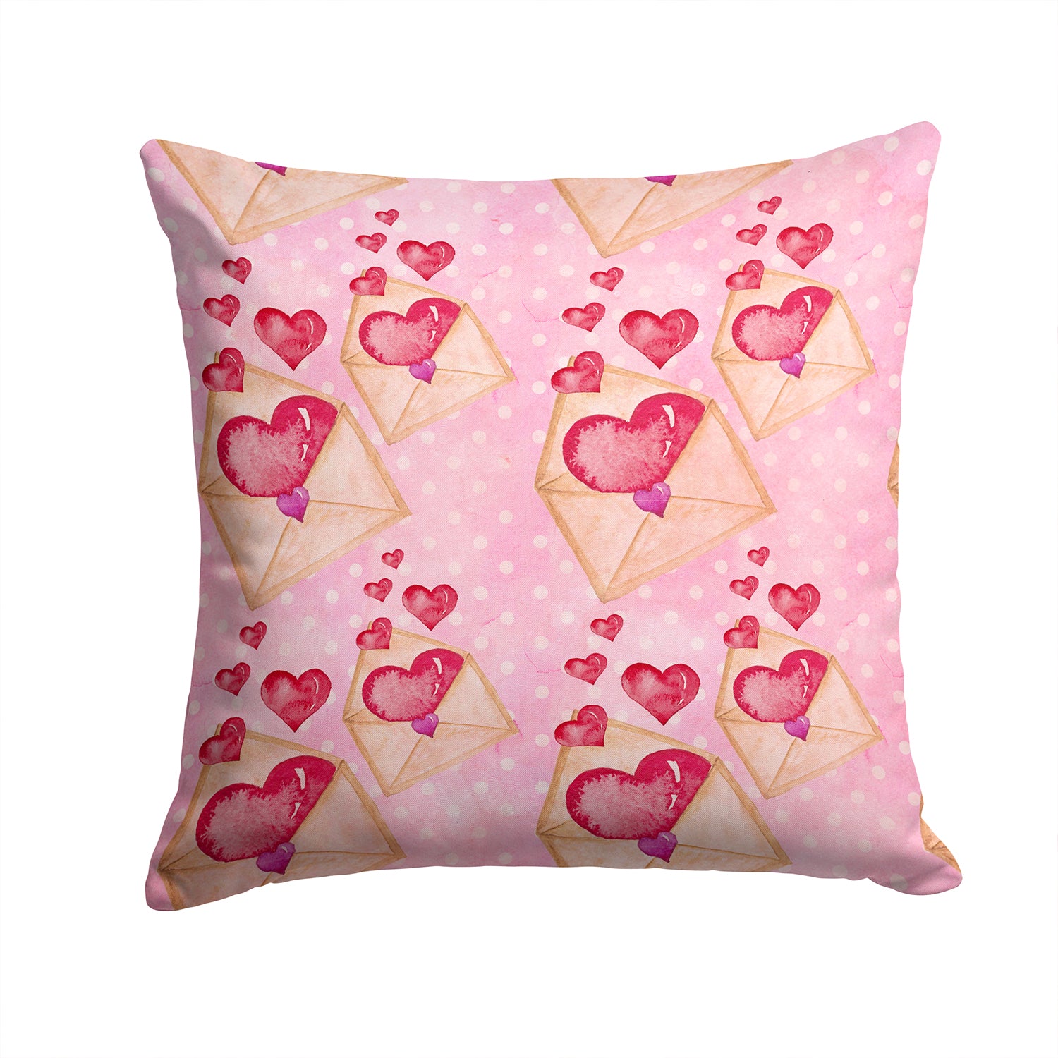 Watercolor Pink Love Letter Fabric Decorative Pillow BB7568PW1414 - the-store.com