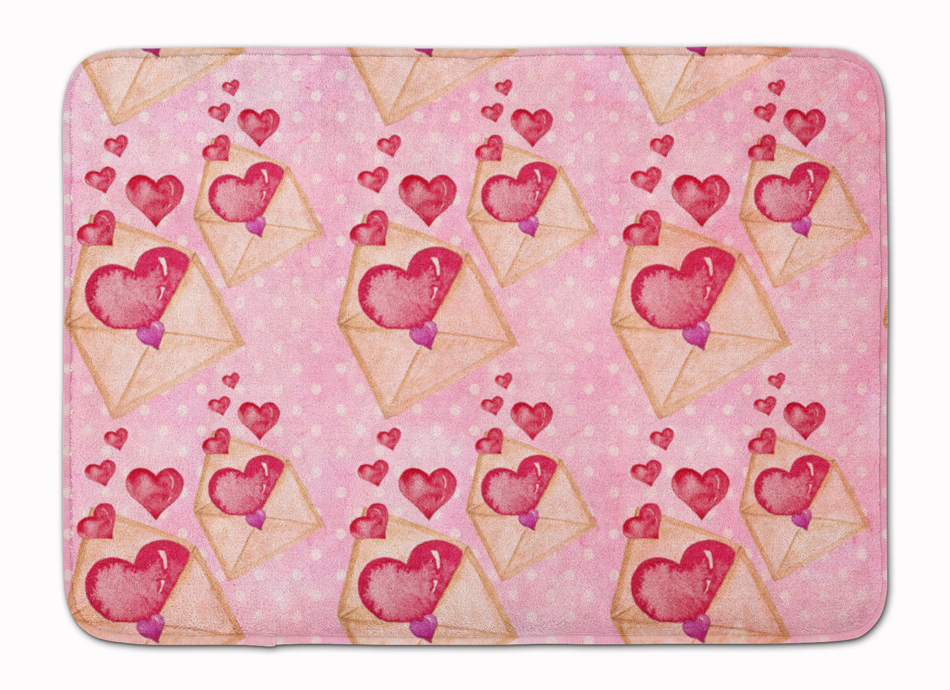Watercolor Pink Love Letter Machine Washable Memory Foam Mat BB7568RUG - the-store.com