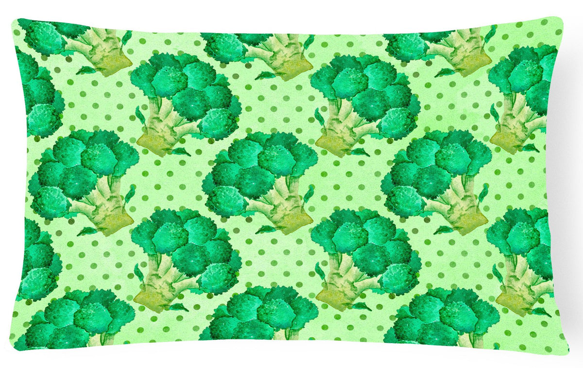 Watercolor Broccoli Canvas Fabric Decorative Pillow BB7570PW1216 by Caroline&#39;s Treasures
