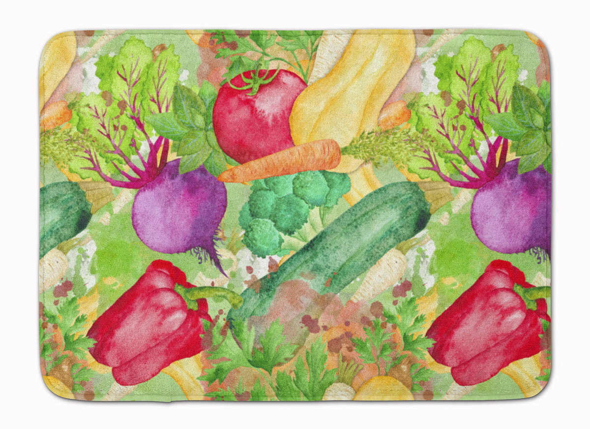 Watercolor Vegetables Farm to Table Machine Washable Memory Foam Mat BB7572RUG - the-store.com