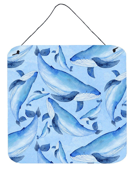Watercolor Nautical Whales Wall or Door Hanging Prints BB7575DS66 by Caroline's Treasures