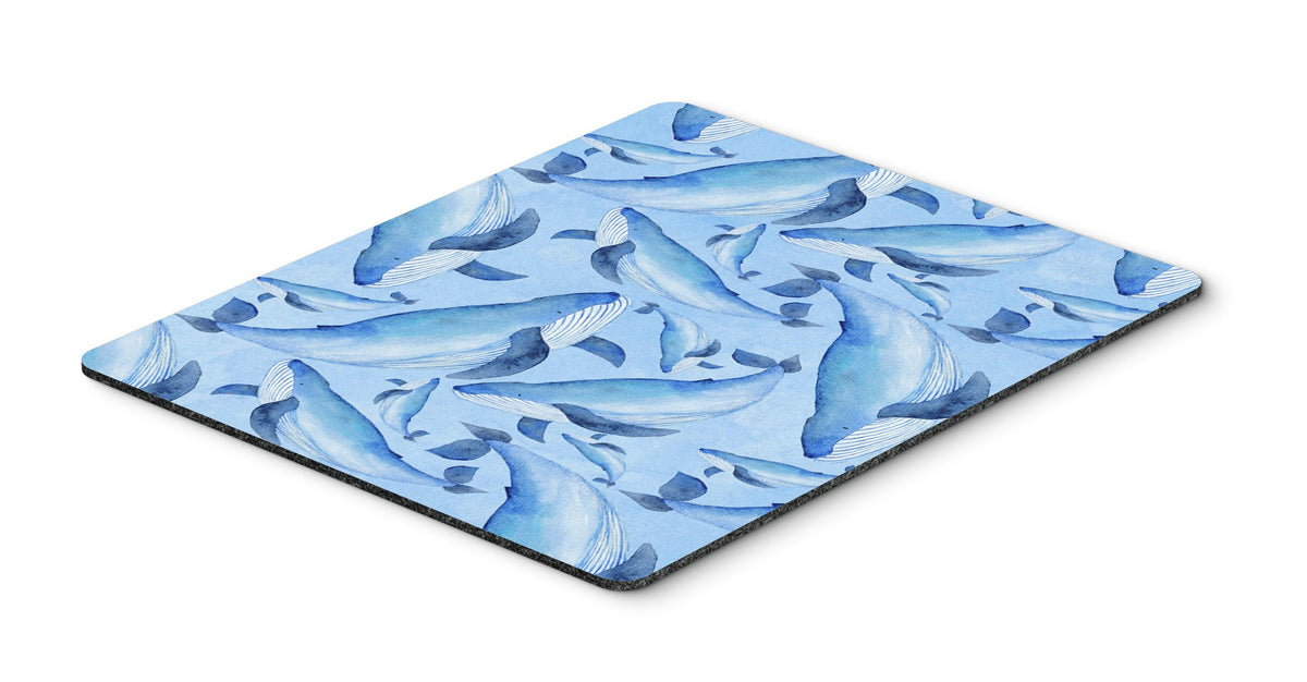 Watercolor Nautical Whales Mouse Pad, Hot Pad or Trivet BB7575MP by Caroline&#39;s Treasures
