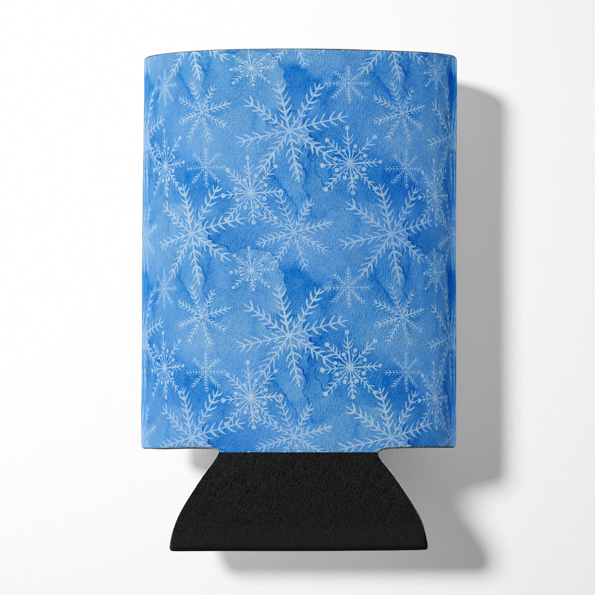 Flocons de neige d&#39;hiver bleu foncé aquarelle ou porte-bouteille BB7576CC