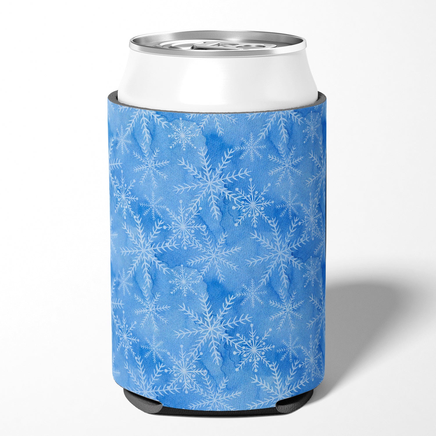 Watercolor Dark Blue Winter Snowflakes Can or Bottle Hugger BB7576CC  the-store.com.
