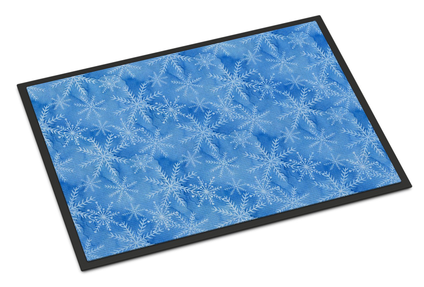 Watercolor Dark Blue Winter Snowflakes Indoor or Outdoor Mat 24x36 BB7576JMAT by Caroline's Treasures