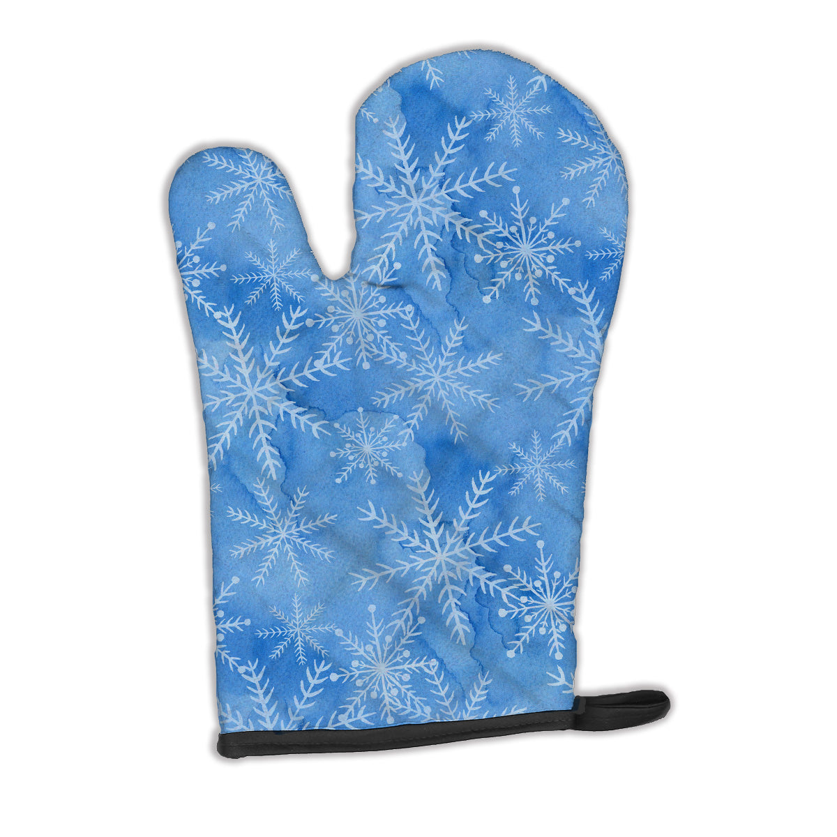 Gant de cuisine flocons de neige d&#39;hiver bleu foncé aquarelle BB7576OVMT