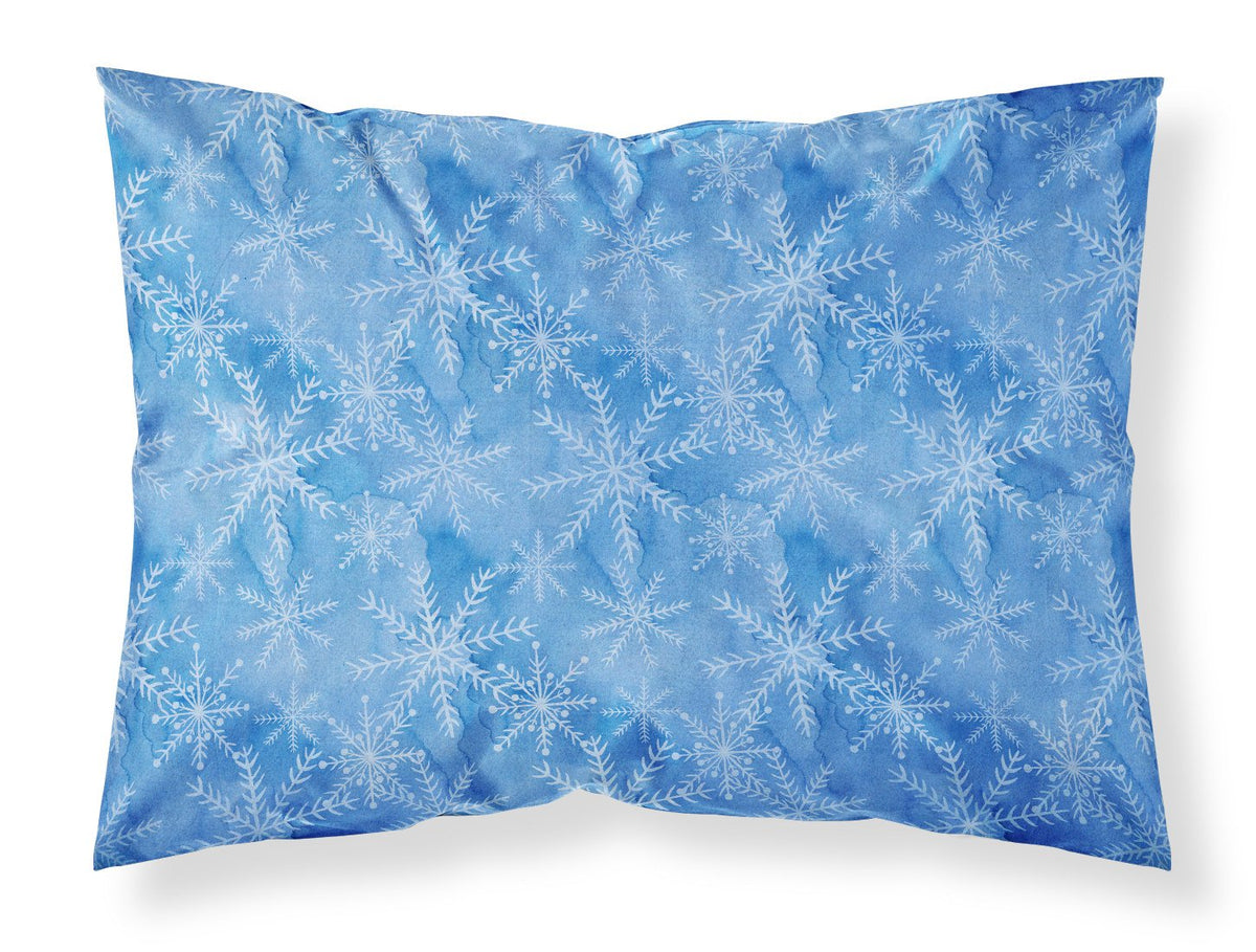 Watercolor Dark Blue Winter Snowflakes Fabric Standard Pillowcase BB7576PILLOWCASE by Caroline&#39;s Treasures