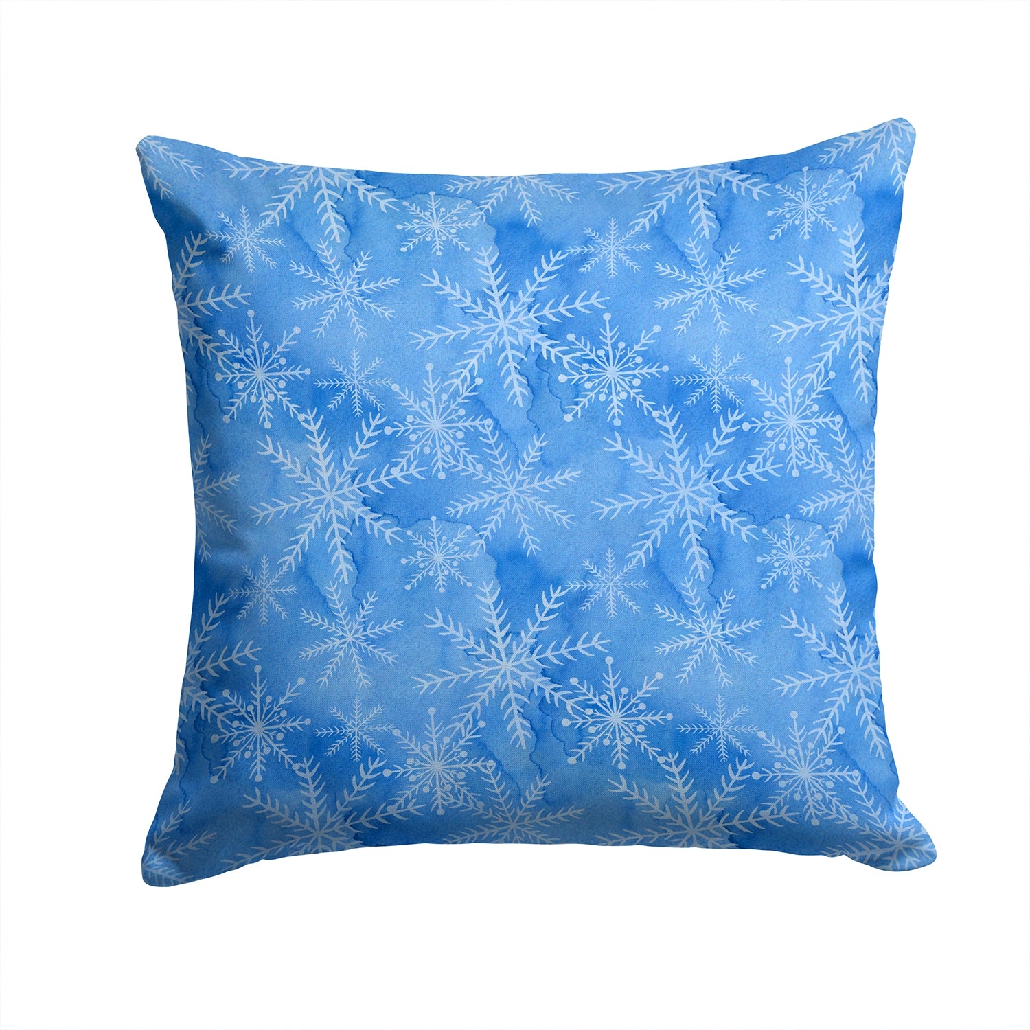Watercolor Dark Blue Winter Snowflakes Fabric Decorative Pillow BB7576PW1414 - the-store.com
