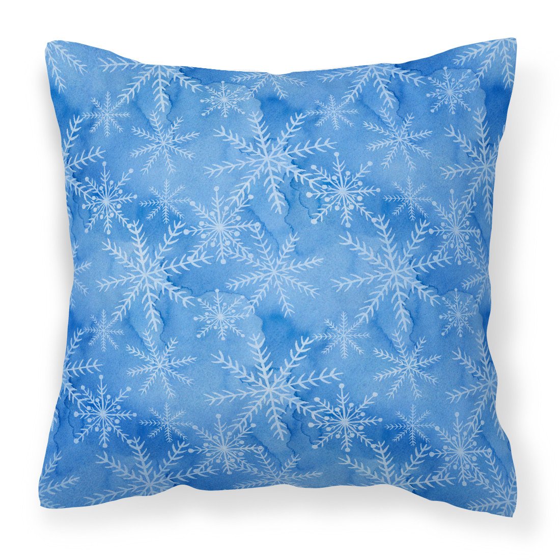 Watercolor Dark Blue Winter Snowflakes Fabric Decorative Pillow BB7576PW1818 by Caroline&#39;s Treasures
