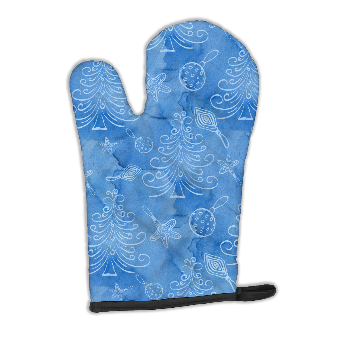Watercolor Christmas Trees and Ornaments Oven Mitt BB7577OVMT  the-store.com.