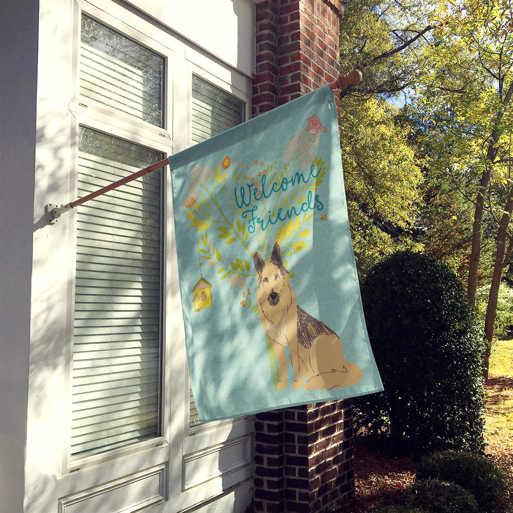 Welcome Friends German Shepherd Flag Canvas House Size BB7578CHF  the-store.com.