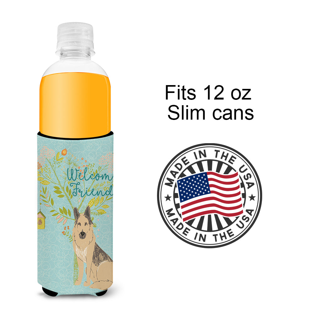 Welcome Friends German Shepherd  Ultra Hugger for slim cans BB7578MUK  the-store.com.