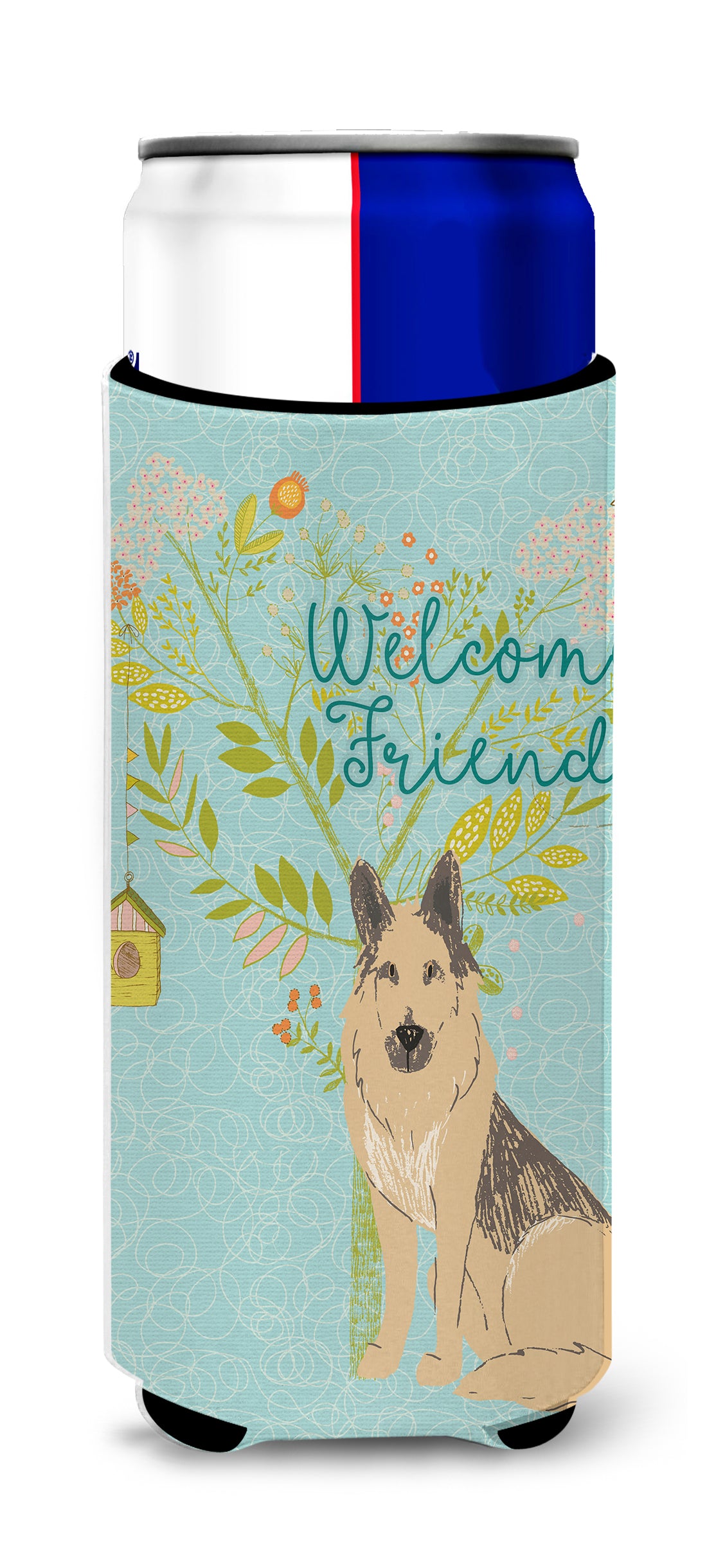 Welcome Friends German Shepherd  Ultra Hugger for slim cans BB7578MUK  the-store.com.