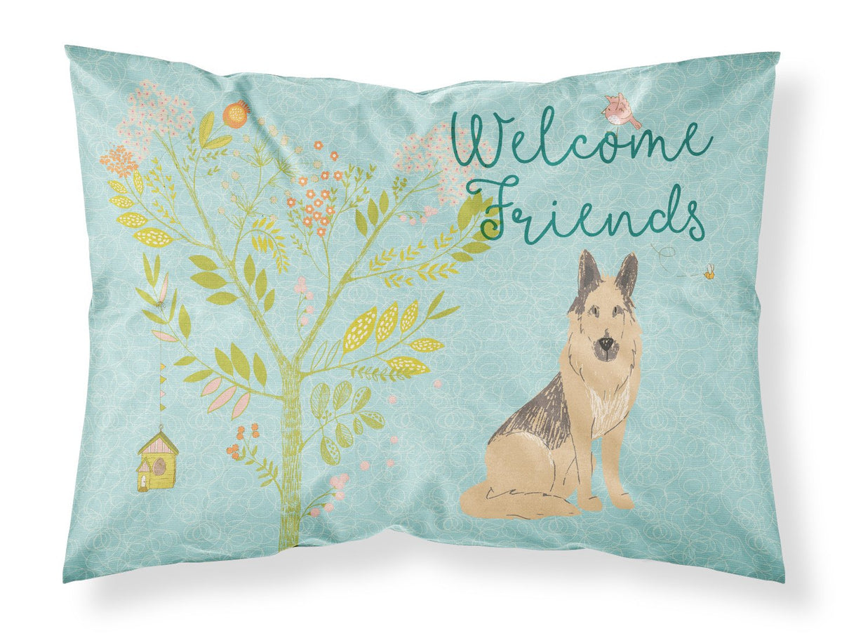 Welcome Friends German Shepherd Fabric Standard Pillowcase BB7578PILLOWCASE by Caroline&#39;s Treasures