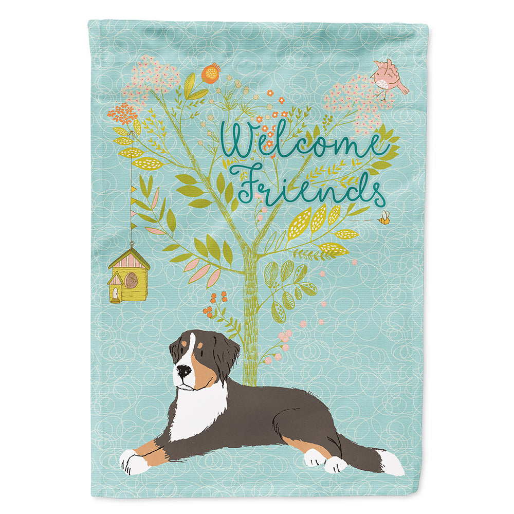 Welcome Friends Bernese Mountain Dog Flag Canvas House Size BB7579CHF  the-store.com.