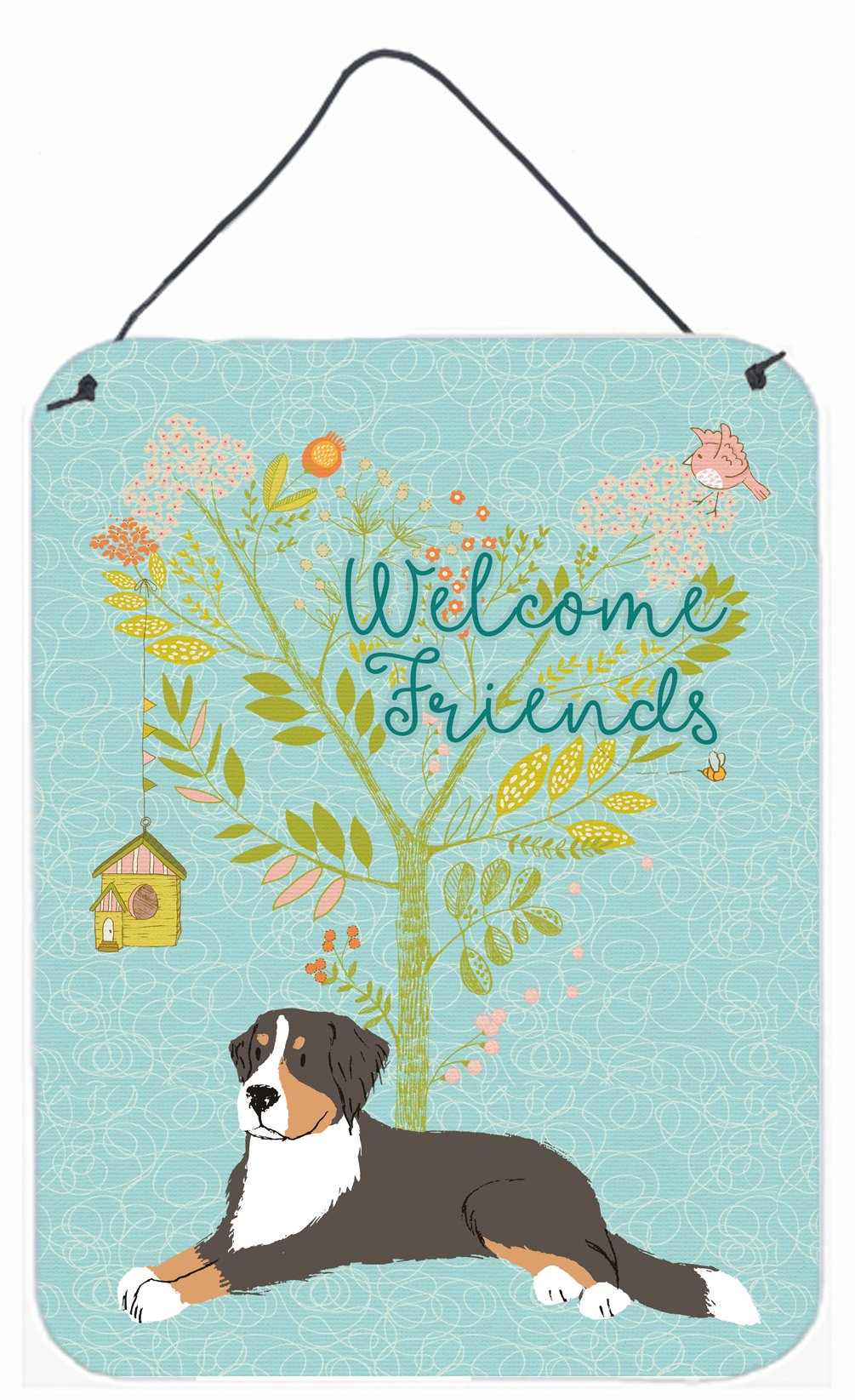 Welcome Friends Bernese Mountain Dog Wall or Door Hanging Prints BB7579DS1216 by Caroline&#39;s Treasures