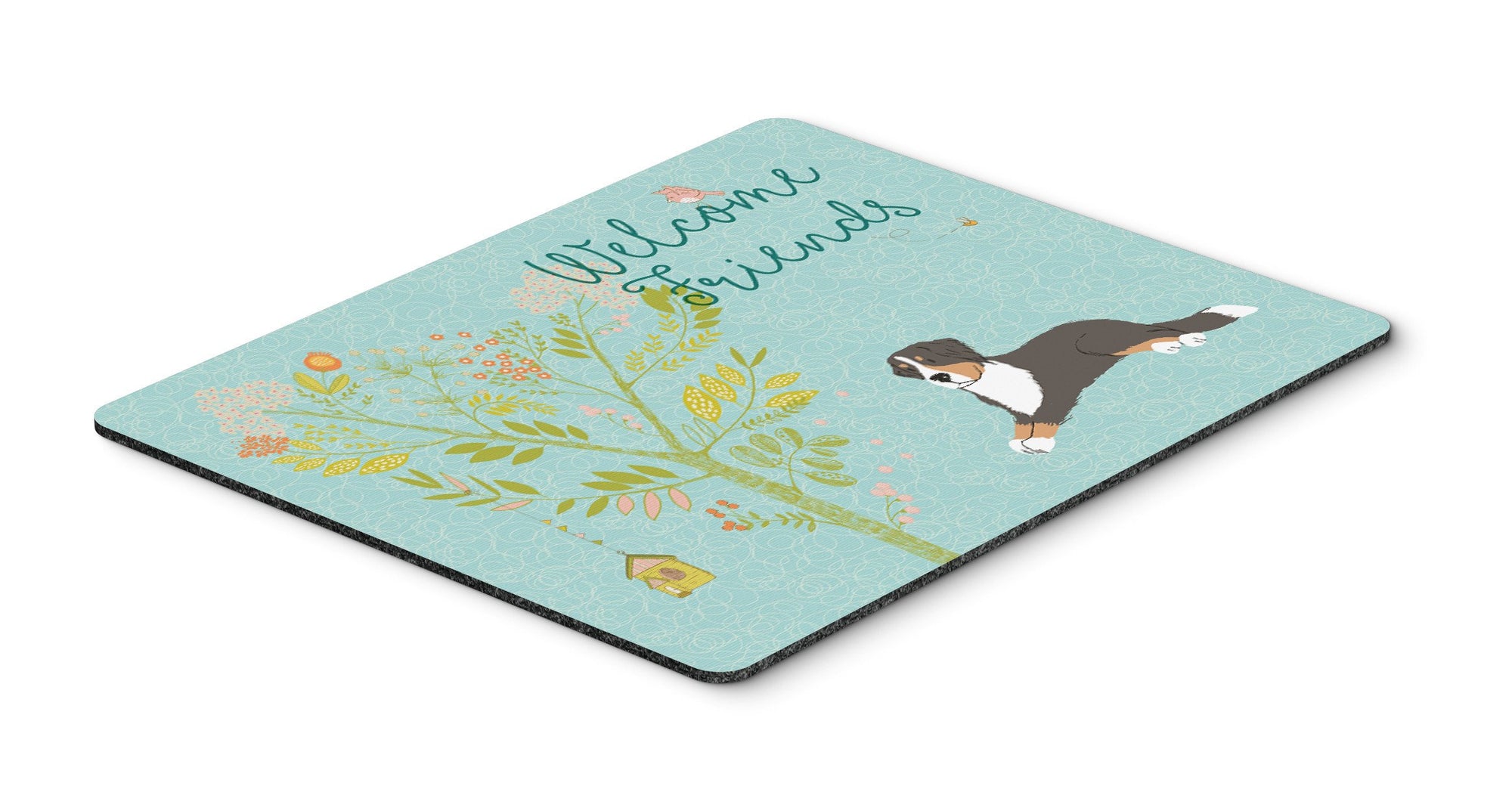 Welcome Friends Bernese Mountain Dog Mouse Pad, Hot Pad or Trivet BB7579MP by Caroline's Treasures