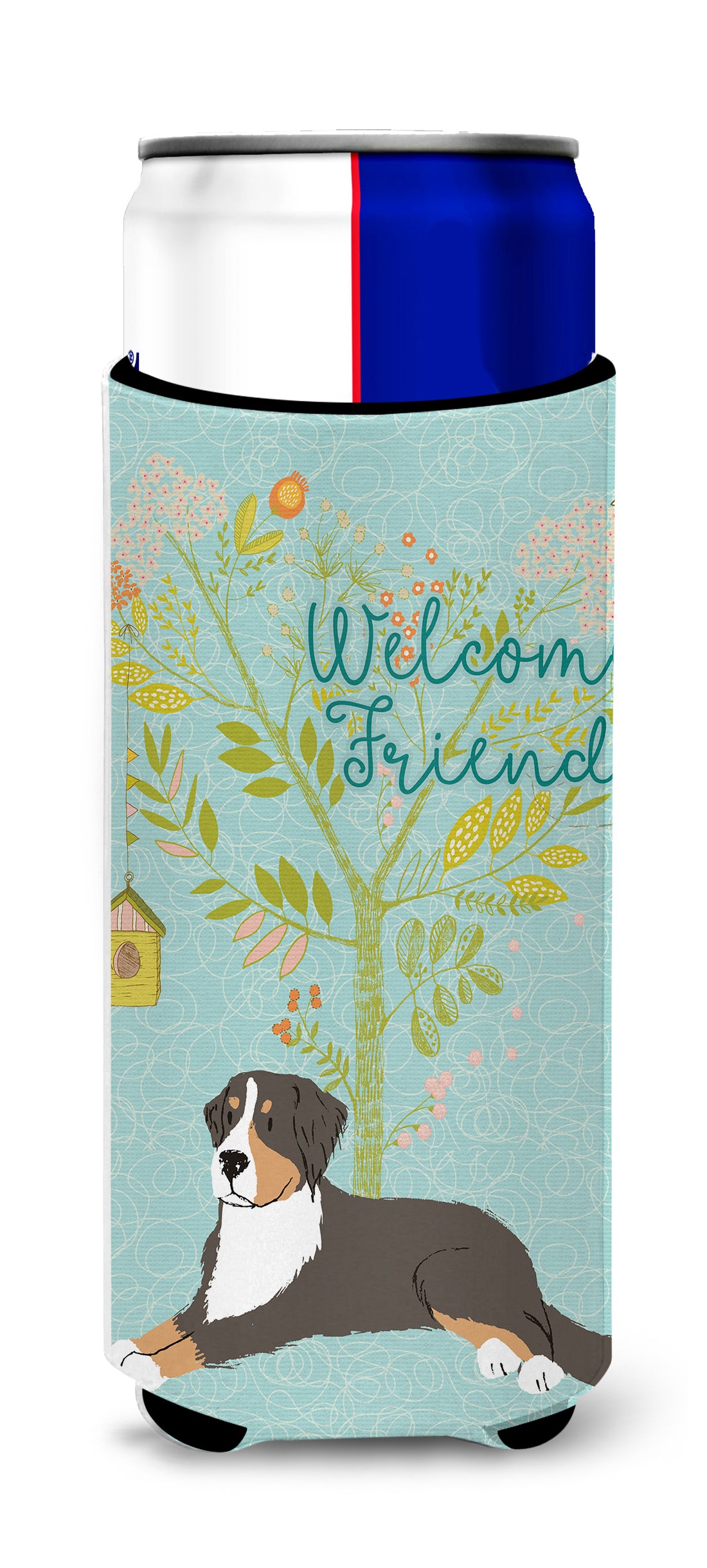 Welcome Friends Bernese Mountain Dog  Ultra Hugger for slim cans BB7579MUK  the-store.com.