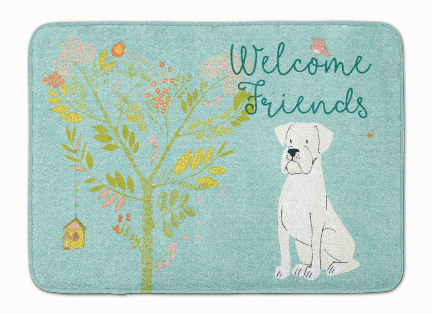 Welcome Friends White Boxer Machine Washable Memory Foam Mat BB7580RUG - the-store.com