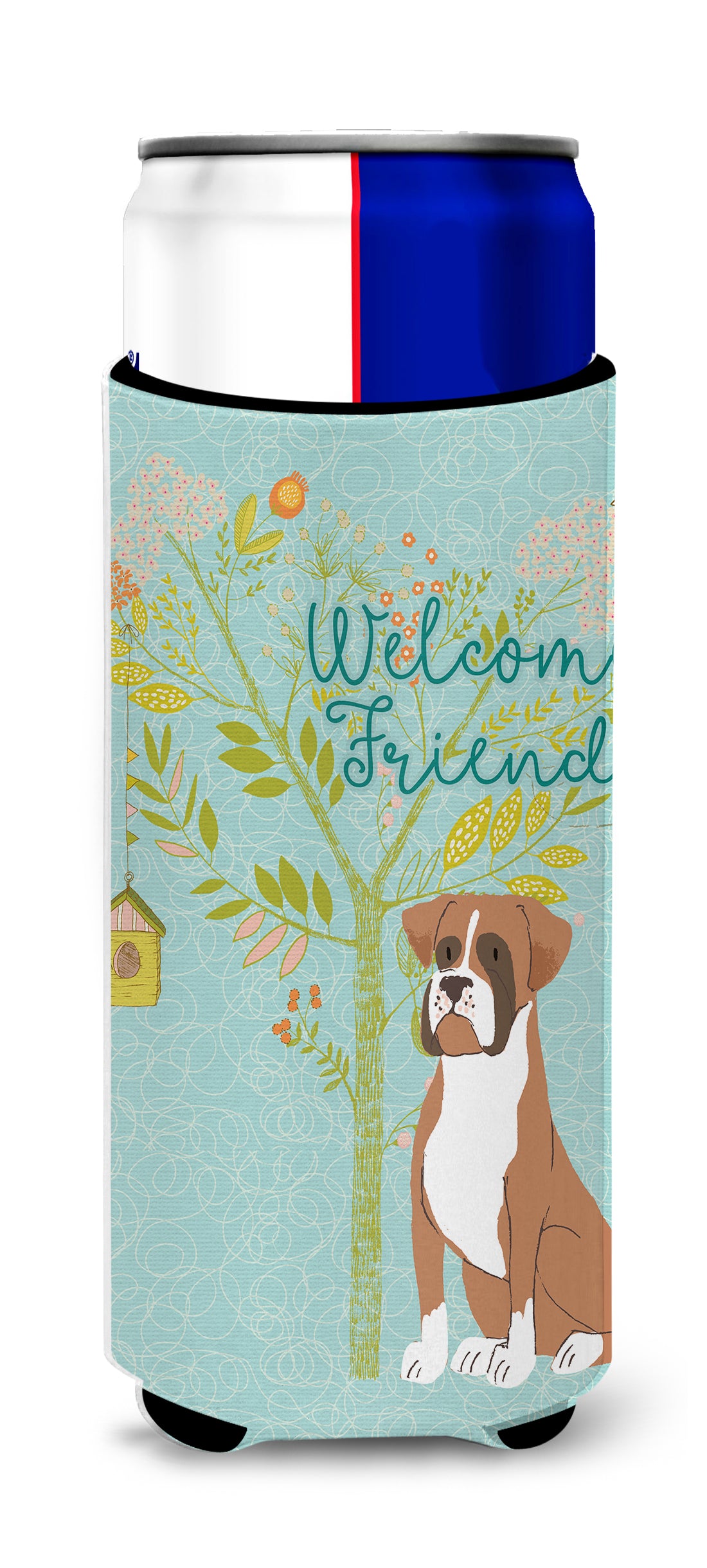 Welcome Friends Flashy Fawn Boxer  Ultra Hugger for slim cans BB7582MUK
