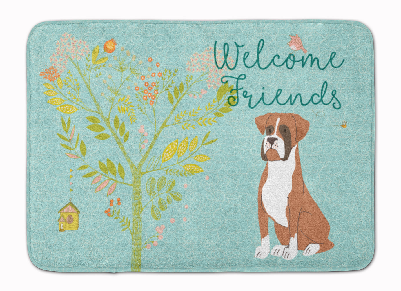 Welcome Friends Flashy Fawn Boxer Machine Washable Memory Foam Mat BB7582RUG - the-store.com