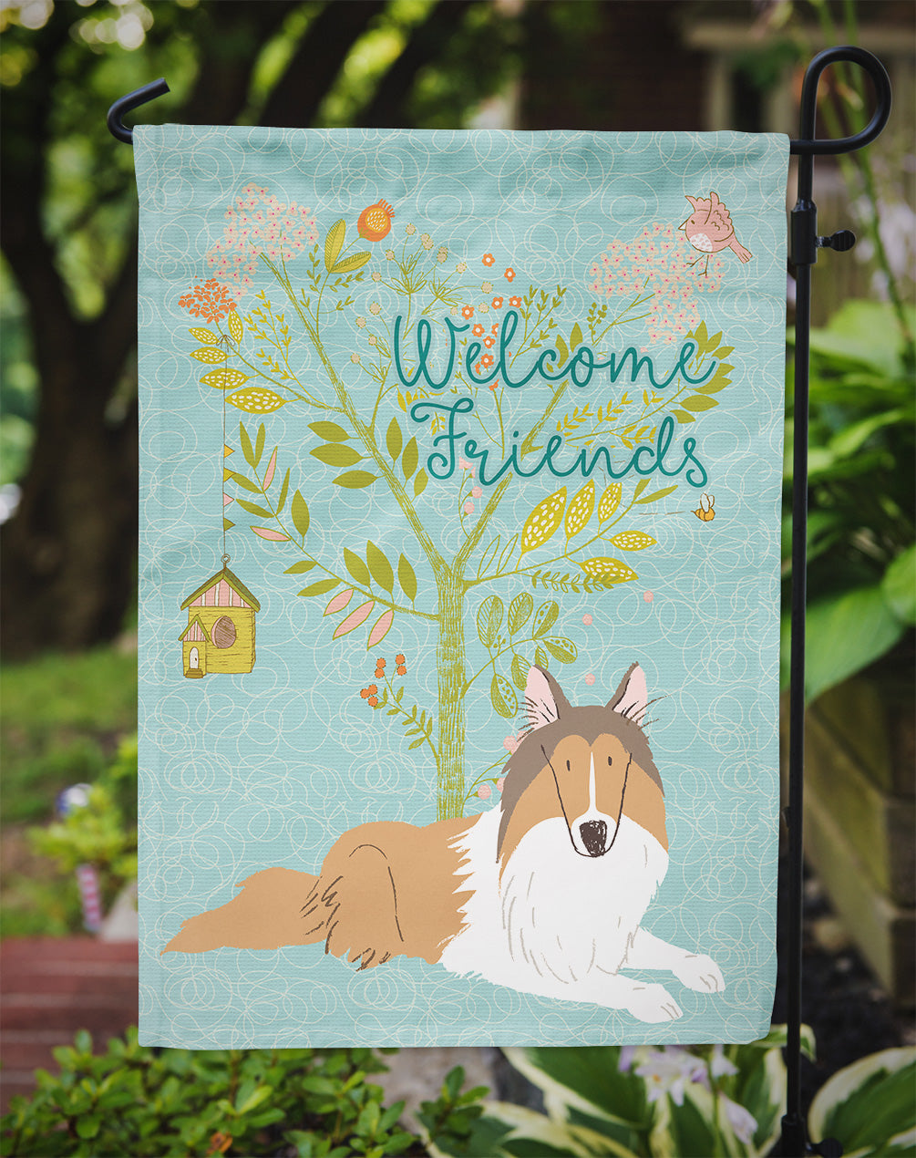 Welcome Friends Collie Flag Garden Size BB7584GF  the-store.com.