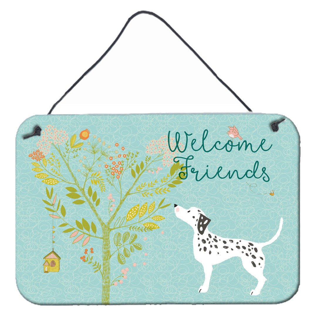 Welcome Friends Dalmatian Wall or Door Hanging Prints BB7585DS812 by Caroline&#39;s Treasures