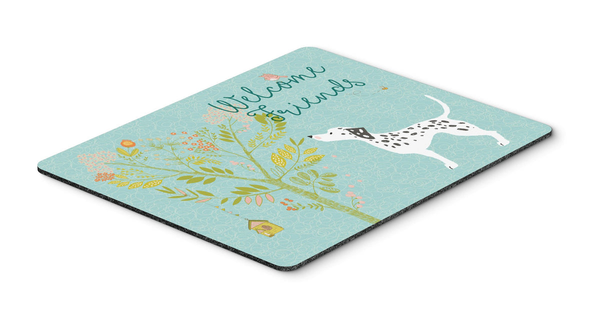 Welcome Friends Dalmatian Mouse Pad, Hot Pad or Trivet BB7585MP by Caroline&#39;s Treasures