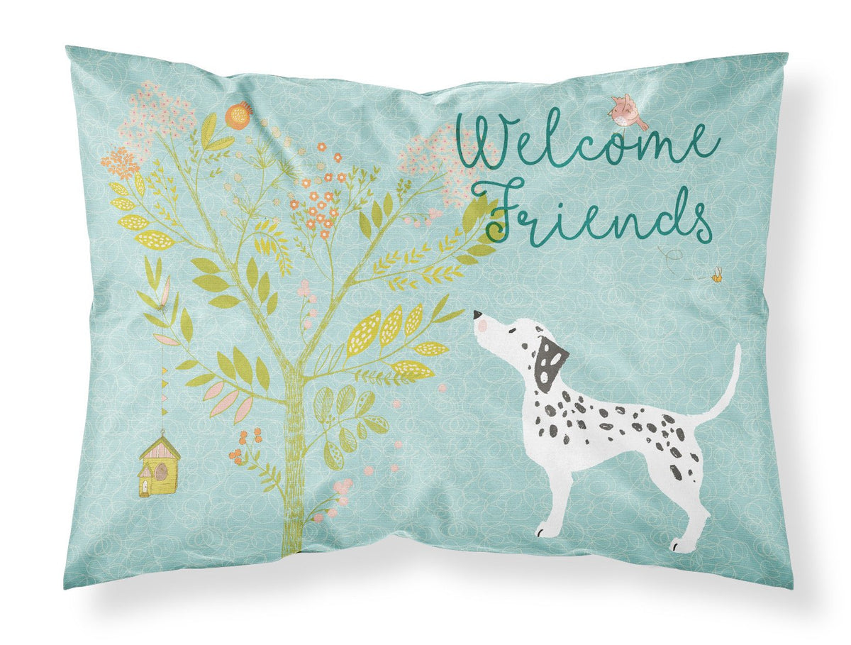 Welcome Friends Dalmatian Fabric Standard Pillowcase BB7585PILLOWCASE by Caroline&#39;s Treasures