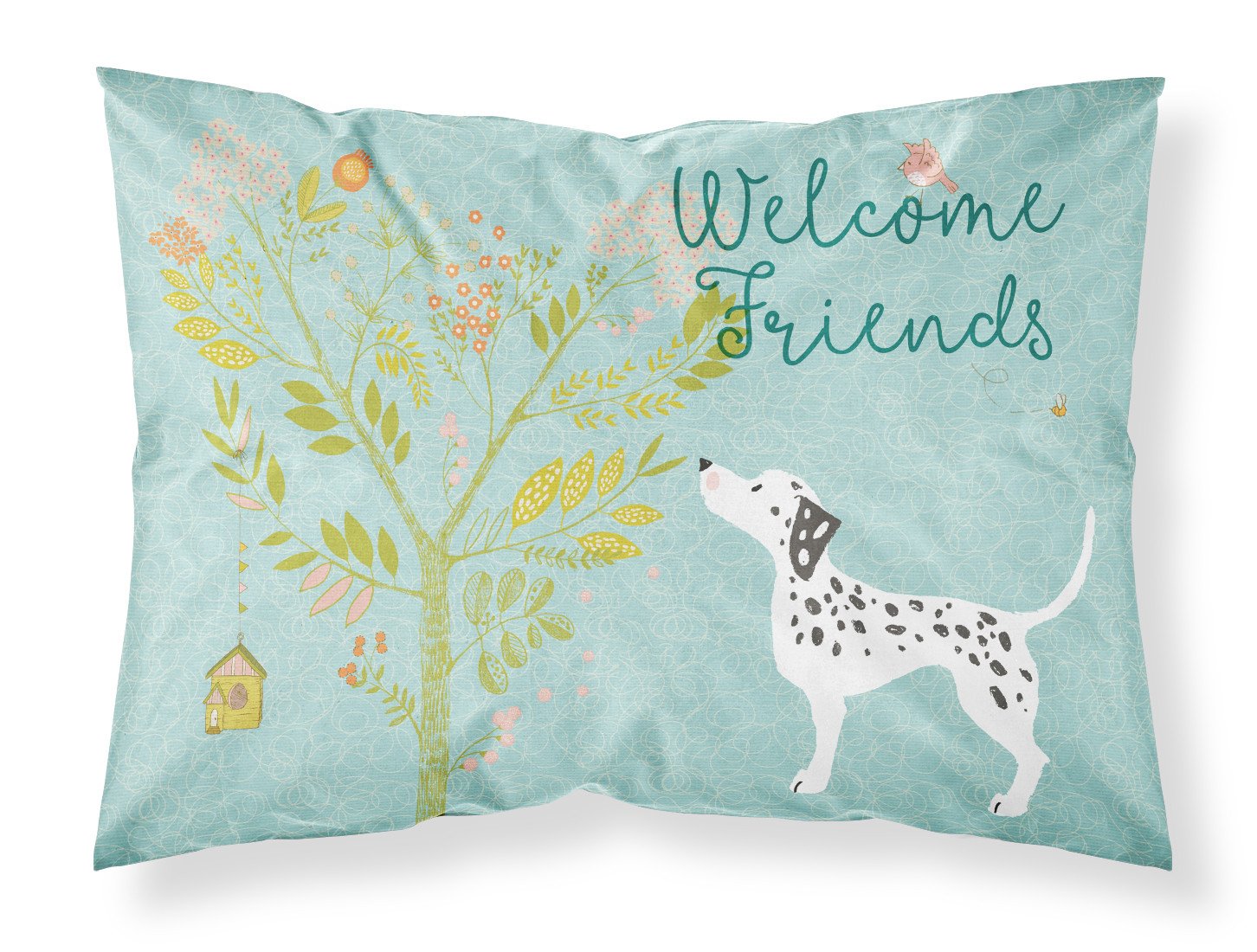 Welcome Friends Dalmatian Fabric Standard Pillowcase BB7585PILLOWCASE by Caroline's Treasures
