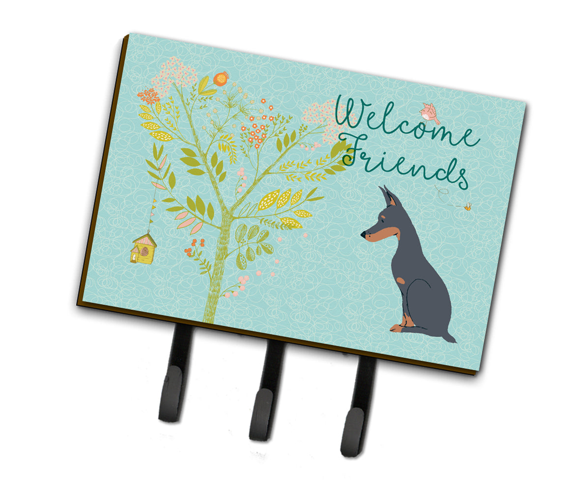 Welcome Friends Doberman Pinscher Leash or Key Holder BB7586TH68  the-store.com.