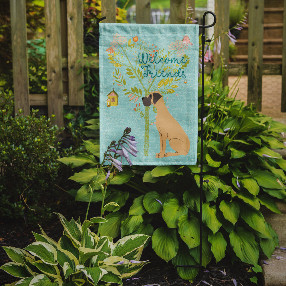 Welcome Friends Fawn Great Dane Natural Ears Flag Garden Size BB7588GF  the-store.com.