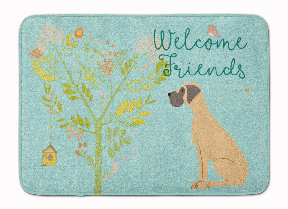 Welcome Friends Fawn Great Dane Natural Ears Machine Washable Memory Foam Mat BB7588RUG - the-store.com