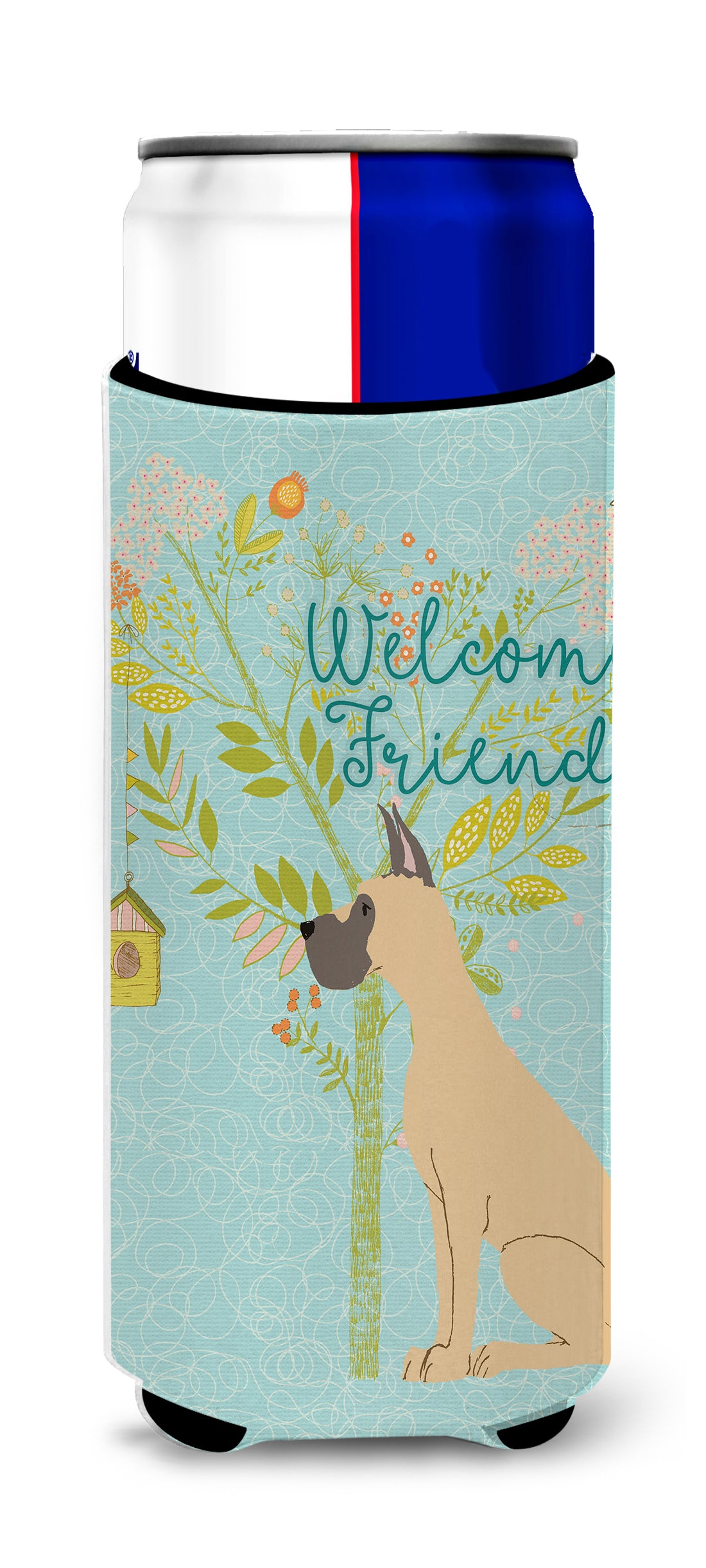 Welcome Friends Fawn Great Dane Cropped Ears  Ultra Hugger for slim cans BB7589MUK