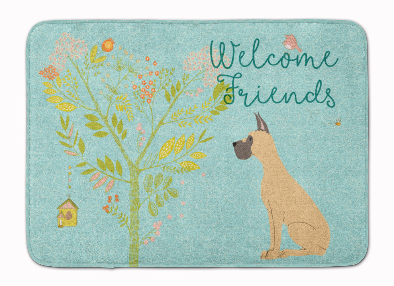 Welcome Friends Fawn Great Dane Cropped Ears Machine Washable Memory Foam Mat BB7589RUG - the-store.com
