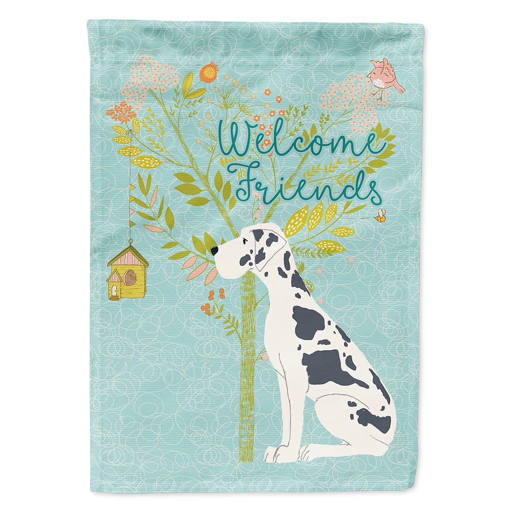 Welcome Friends Harlequin Great Dane Flag Canvas House Size BB7590CHF