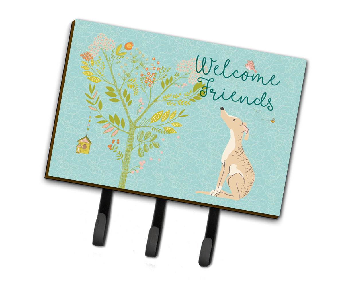 Welcome Friends Brindle Greyhound Leash or Key Holder BB7591TH68  the-store.com.