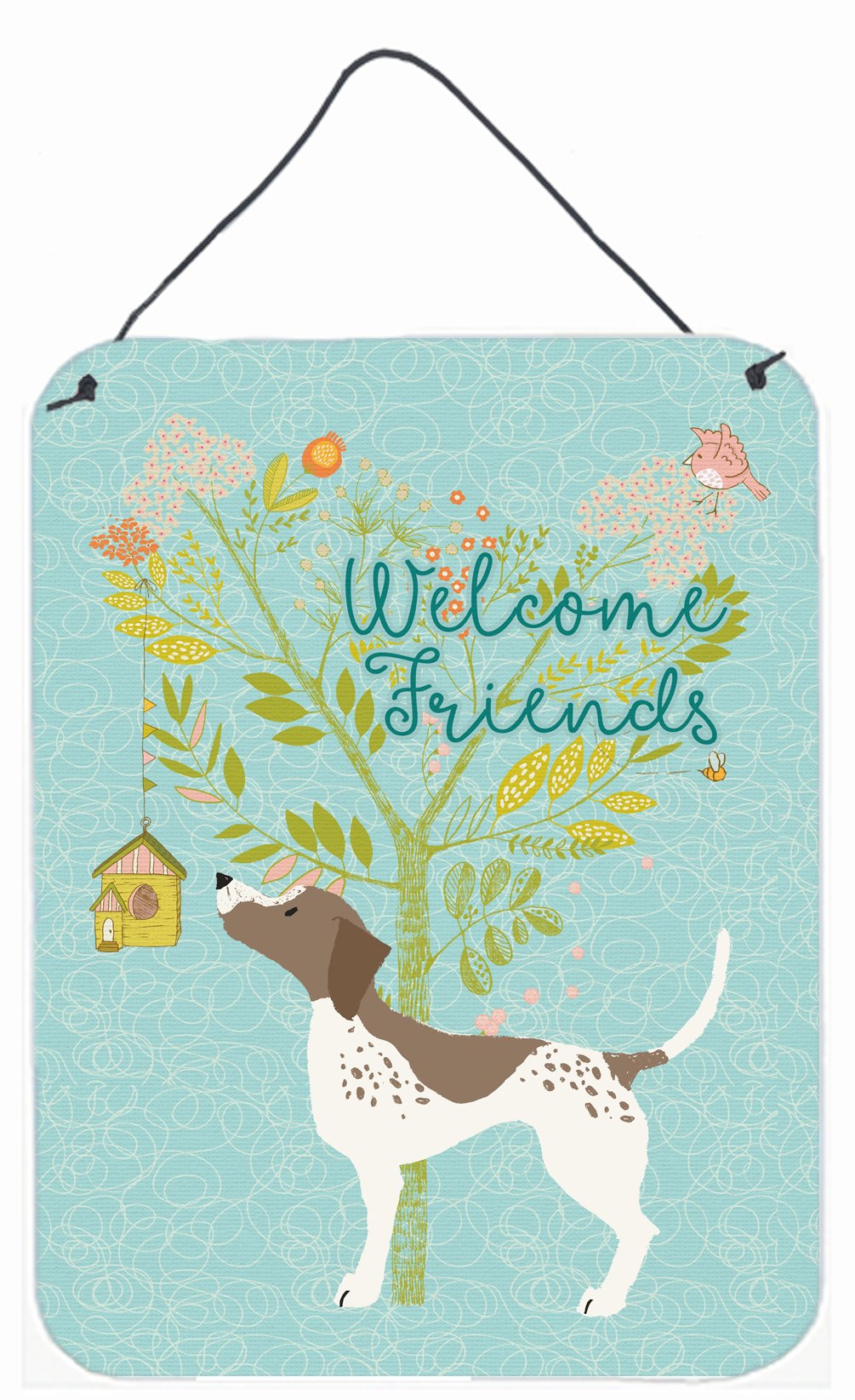 Welcome Friends Gun Dog Wall or Door Hanging Prints BB7593DS1216 by Caroline&#39;s Treasures