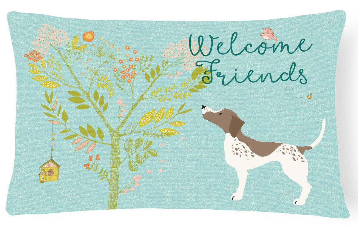 Welcome Friends Gun Dog Canvas Fabric Decorative Pillow BB7593PW1216 by Caroline&#39;s Treasures