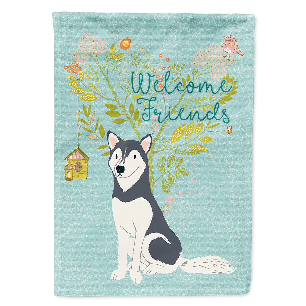 Welcome Friends Siberian Husky Flag Canvas House Size BB7594CHF