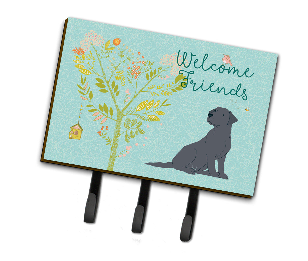 Welcome Friends Black Labrador Retriever Leash or Key Holder BB7595TH68