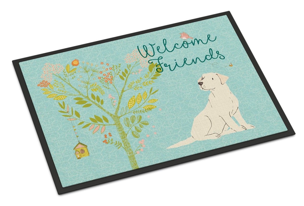 Welcome Friends Yellow Labrador Retriever Indoor or Outdoor Mat 24x36 BB7596JMAT by Caroline&#39;s Treasures