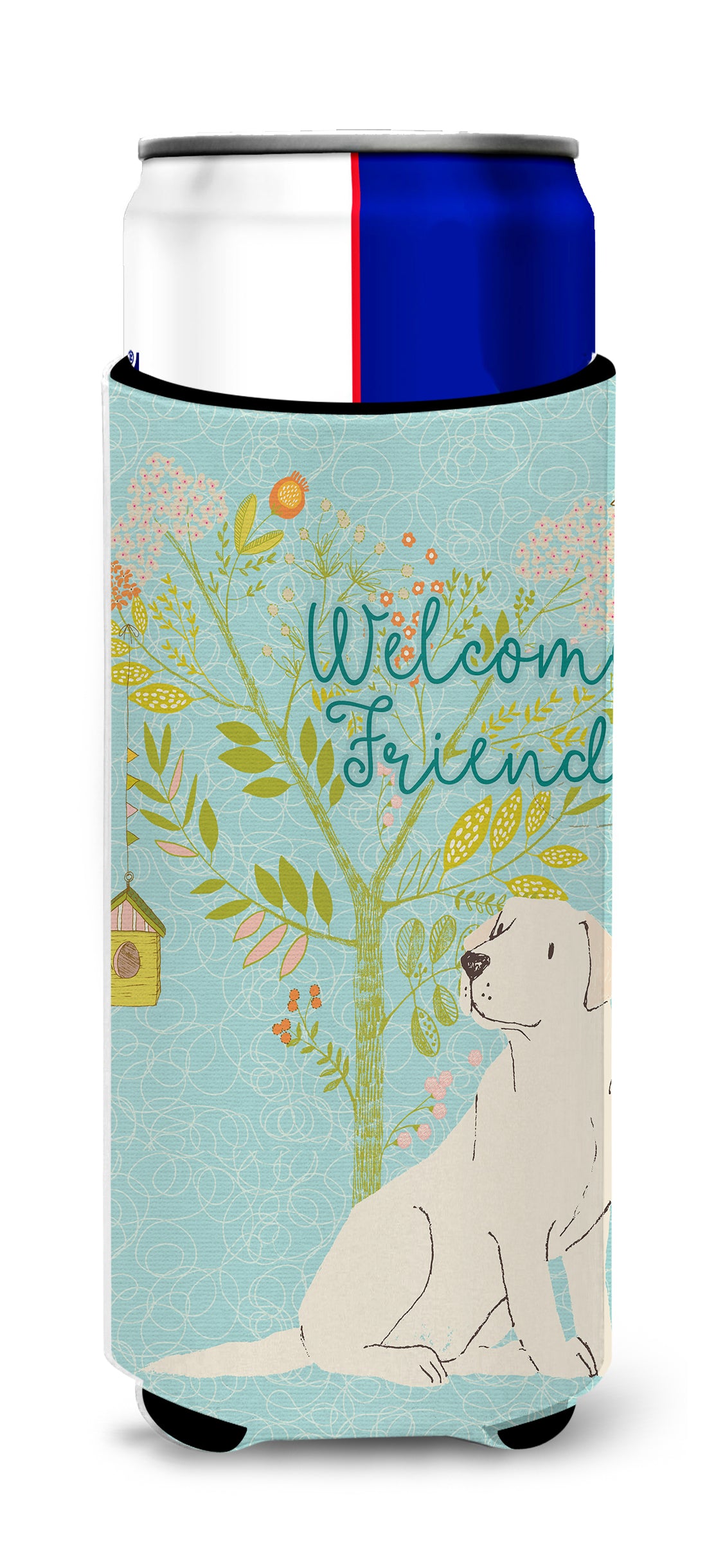 Welcome Friends Yellow Labrador Retriever  Ultra Hugger for slim cans BB7596MUK