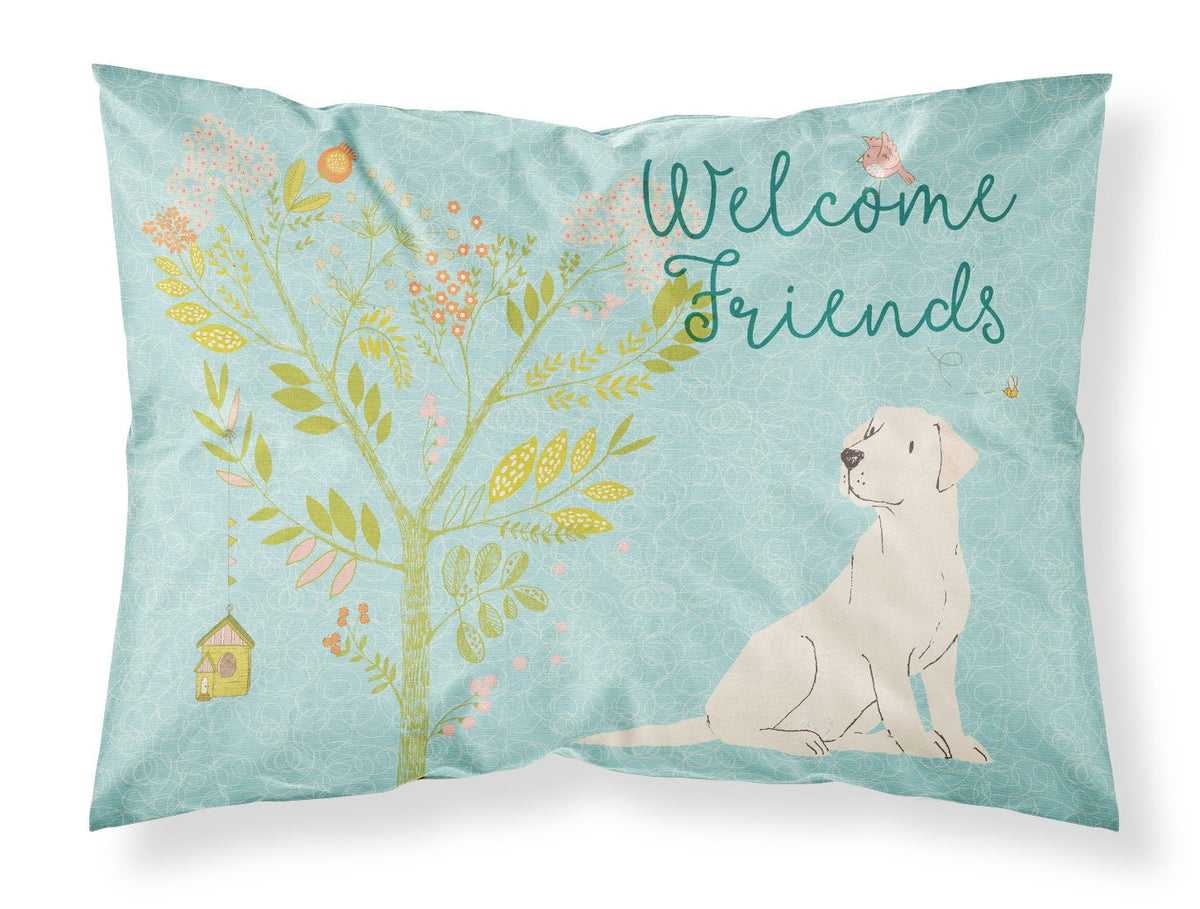 Welcome Friends Yellow Labrador Retriever Fabric Standard Pillowcase BB7596PILLOWCASE by Caroline&#39;s Treasures
