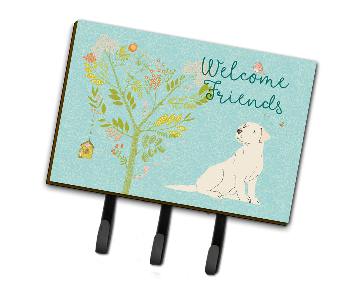 Welcome Friends Yellow Labrador Retriever Leash or Key Holder BB7596TH68