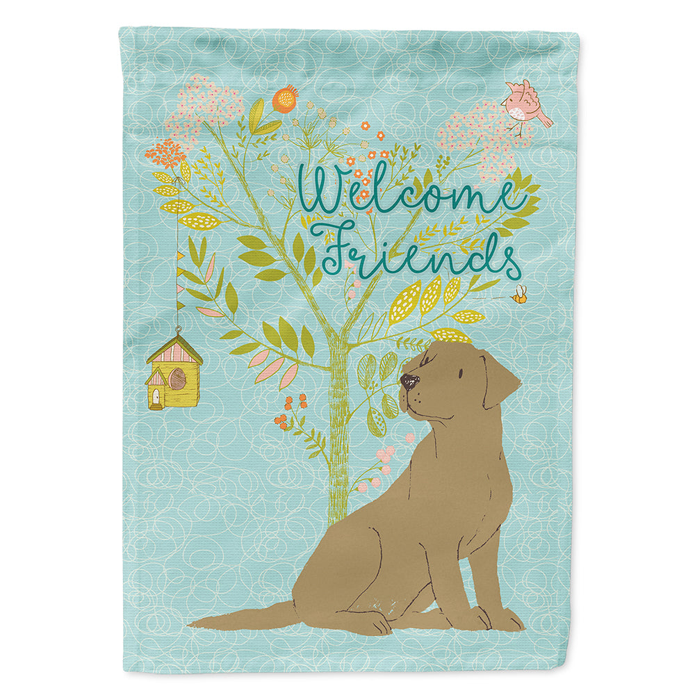 Welcome Friends Chocolate Labrador Retriever Flag Canvas House Size BB7597CHF