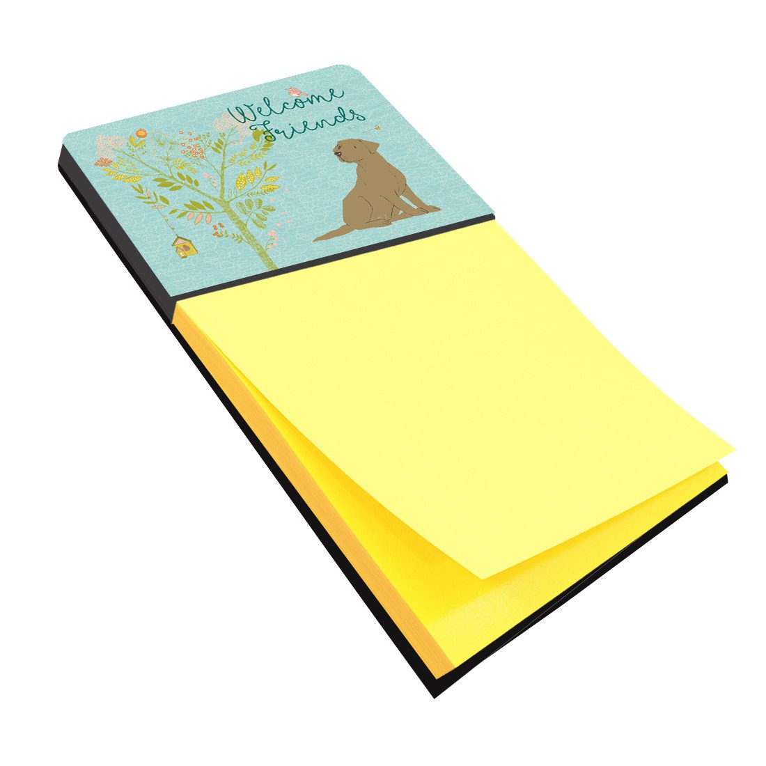 Welcome Friends Chocolate Labrador Retriever Sticky Note Holder BB7597SN by Caroline&#39;s Treasures