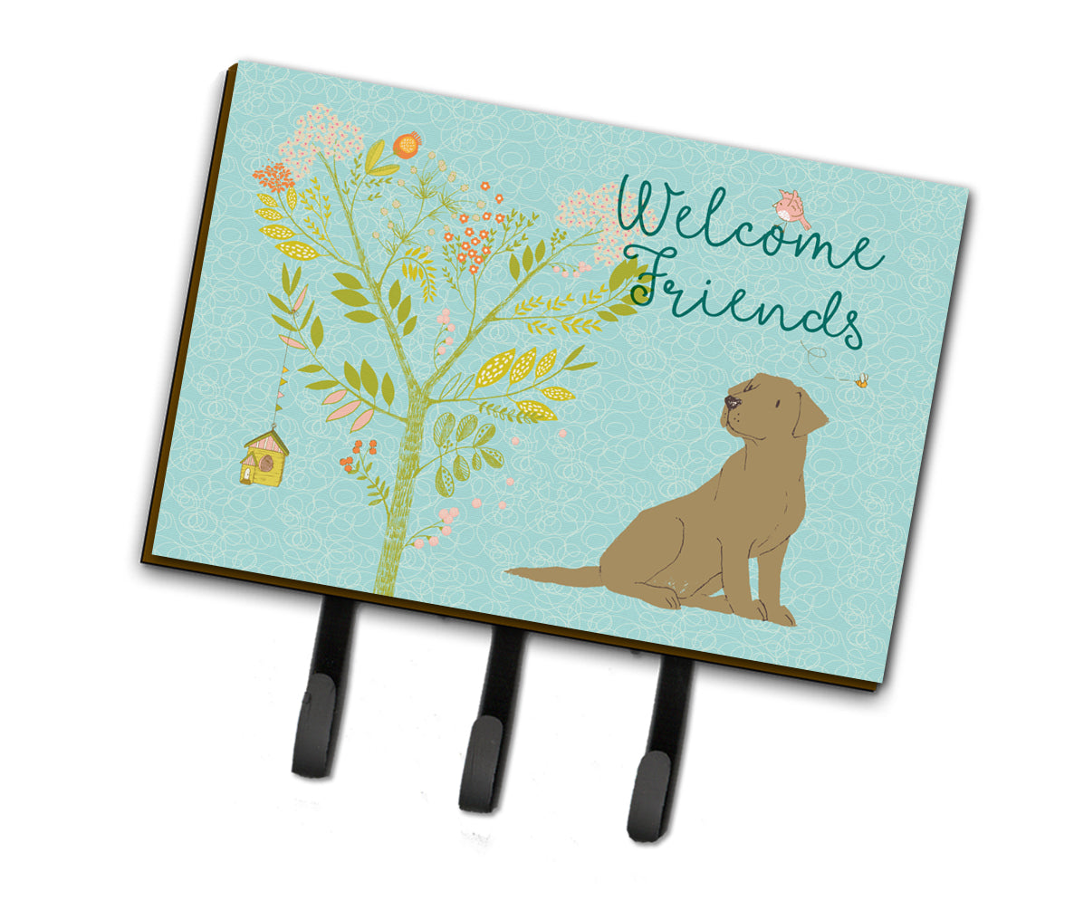 Welcome Friends Chocolate Labrador Retriever Leash or Key Holder BB7597TH68
