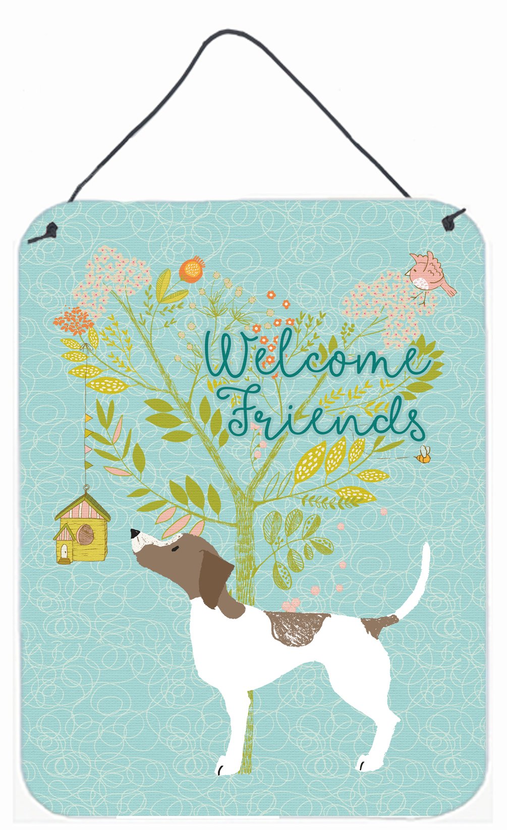 Welcome Friends Pointer Wall or Door Hanging Prints BB7598DS1216 by Caroline&#39;s Treasures